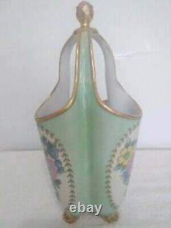 Extra Fine19c Japanese Porcelain with Floral Motif Melon Shaped Gold trimmed vase