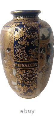 Extremely Fine Antique Japanese Porcelain Satsuma Vase Meiji Period Signed