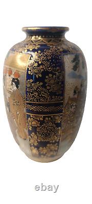 Extremely Fine Antique Japanese Porcelain Satsuma Vase Meiji Period Signed