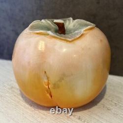 Extremely Fine Japanese Persimmon with Micro Etching Carved Scene Inside Signed