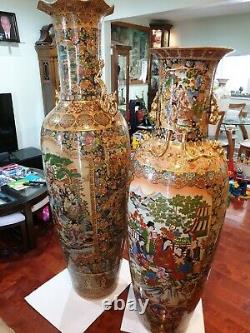 Extremely Huge Beautiful Chinese / Japanese Oriented Scene Vase Vase B / 72H