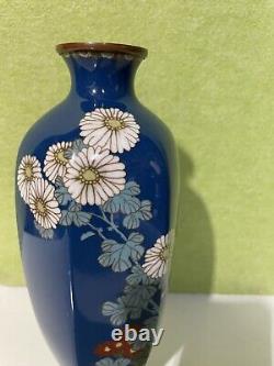 FINE ANTIQUE JAPANESE MEIJI CLOISONNE VASE 10 H As Is Has Some Damage