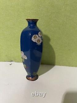 FINE ANTIQUE JAPANESE MEIJI CLOISONNE VASE 10 H As Is Has Some Damage