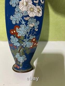 FINE ANTIQUE JAPANESE MEIJI CLOISONNE VASE 10 H As Is Has Some Damage