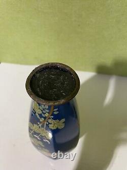 FINE ANTIQUE JAPANESE MEIJI CLOISONNE VASE 10 H As Is Has Some Damage