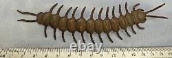 FINE Antique Japanese CENTIPEDE Bronze Engraving Okimono SIGNED Insect