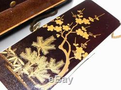 FINE Gold Nashiji Makie Lacquer Box Japanese Original Edo Inro Antique