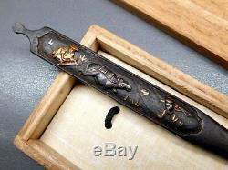 FINE Inlay KOGAI Farmers 18-19thC Japanese Edo Samurai Antique for Koshirae