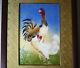 FINE JAPANESE CLOISONNE PLAQUE PICTURE OF ROOSTER & HEN, c. 1960-70
