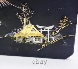 FINE JAPANESE KOMAI STYLE INLAID DAMASCENE CIGARETTE CASE c1930 MOUNT FUJI