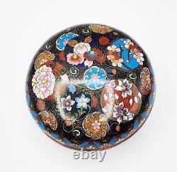 FINE JAPANESE MEIJI PERIOD CLOISONNE CIRCULAR BOX 19th Century