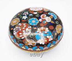 FINE JAPANESE MEIJI PERIOD CLOISONNE CIRCULAR BOX 19th Century