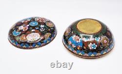 FINE JAPANESE MEIJI PERIOD CLOISONNE CIRCULAR BOX 19th Century