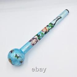 FINE JAPANESE MEIJI PERIOD GINBARI CLOISONNE PARASOL HANDLE 19th Century