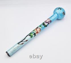 FINE JAPANESE MEIJI PERIOD GINBARI CLOISONNE PARASOL HANDLE 19th Century