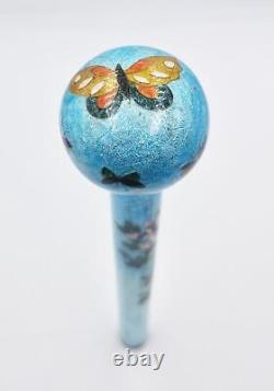 FINE JAPANESE MEIJI PERIOD GINBARI CLOISONNE PARASOL HANDLE 19th Century