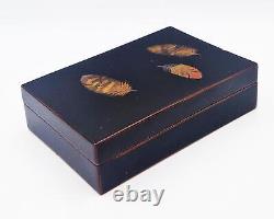 FINE JAPANESE ZOHIKO BLACK LACQUER FEATHER BOX 20th Century