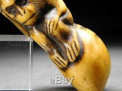 FINE Monkeys NETSUKE 18-19thC Japanese Edo Antique for Inro