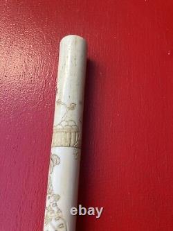 FINE QUALITY ANTIQUE WALKING CANE STICK HAND CARVED Chinese or Japanese