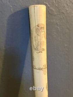 FINE QUALITY ANTIQUE WALKING CANE STICK HAND CARVED Chinese or Japanese