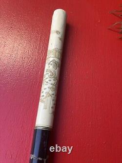 FINE QUALITY ANTIQUE WALKING CANE STICK HAND CARVED Chinese or Japanese