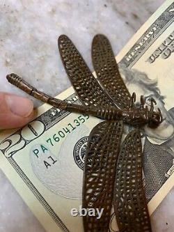 FINE Quality Antique Japanese/Japan Articulated Bronze Dragonfly Jizai Okimono