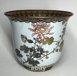 FINE & Rare Silver Wire & Wireless Cloisonne Japanese Meiji Era Cache Planter