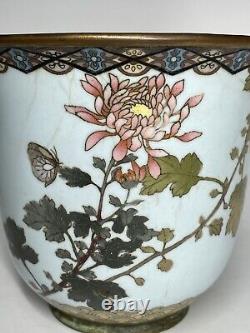 FINE & Rare Silver Wire & Wireless Cloisonne Japanese Meiji Era Cache Planter