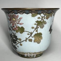 FINE & Rare Silver Wire & Wireless Cloisonne Japanese Meiji Era Cache Planter