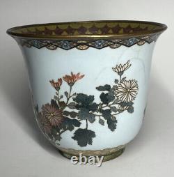 FINE & Rare Silver Wire & Wireless Cloisonne Japanese Meiji Era Cache Planter