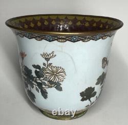 FINE & Rare Silver Wire & Wireless Cloisonne Japanese Meiji Era Cache Planter