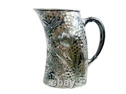 FINE SILVER PLATED WATER PITCHER JAPANESE STYLE Aesthetic Japanesque Dragonfly