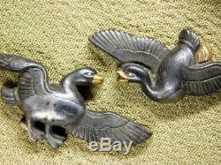 FINE Wild goose MENUKI 18-19thC Japanese Edo Antique for Koshirae
