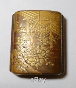 FINE antique Japanese 1800's Meiji period 5 compartment Gold Lacquer Inro ornate