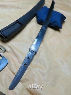 FIne Koshirae + shinshinto edo antique Wakizashi sword Samurai Japanese fuchi
