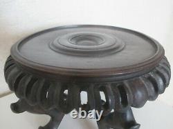 Fine Antique 19thC CHINESE JAPANESE ORIENTAL CARVED WOODEN STAND VASE BOWL etc