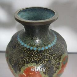 Fine Antique 5 MEIJI-ERA 6-Sided Japanese Cloisonne Vase, circa 1890