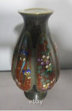 Fine Antique 5 MEIJI-ERA 6-Sided Japanese Cloisonne Vase, circa 1890