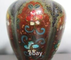 Fine Antique 5 MEIJI-ERA 6-Sided Japanese Cloisonne Vase, circa 1890