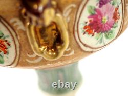 Fine Antique Deco Japanese Nouveau Painted Moriage Footed Vase 11 SIgned