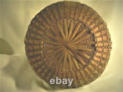 Fine Antique Fine Asian Basket Large Chinese Japanese Ikebana Woven Intricate