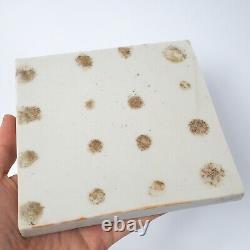 Fine Antique Japanese Blue White Seto Porcelain Floral Square Tile Early 20th c