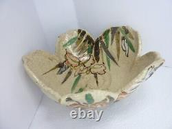 Fine Antique Japanese Crackle Glazed Kyoto Earthenware Bowl Signed Kenzan Edo
