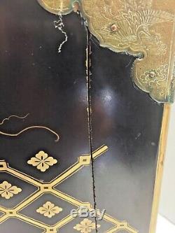 Fine Antique Japanese Edo Period Black Lacquer Maki-e Lacquer Tansu Small Chest