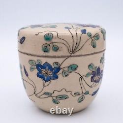 Fine Antique Japanese Kyoto Satsuma Pottery Natsume Tea Caddy Impressed Mark