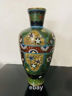 Fine Antique Japanese Meiji Cloisonné Enamel Ginbari 8 inch Vase 19th Century