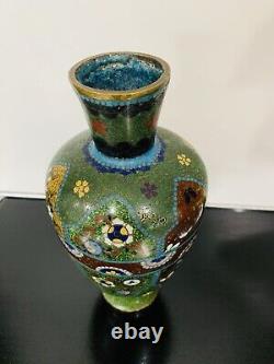 Fine Antique Japanese Meiji Cloisonné Enamel Ginbari 8 inch Vase 19th Century