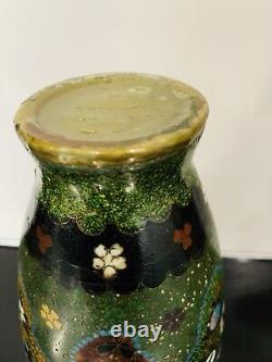 Fine Antique Japanese Meiji Cloisonné Enamel Ginbari 8 inch Vase 19th Century