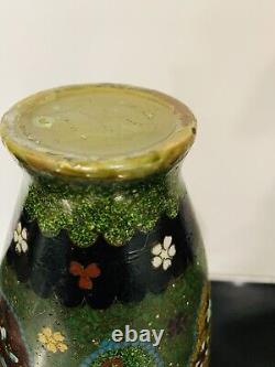 Fine Antique Japanese Meiji Cloisonné Enamel Ginbari 8 inch Vase 19th Century