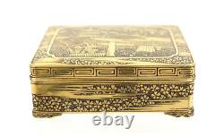 Fine Antique Japanese Meiji Period Komai Style Damascene Box